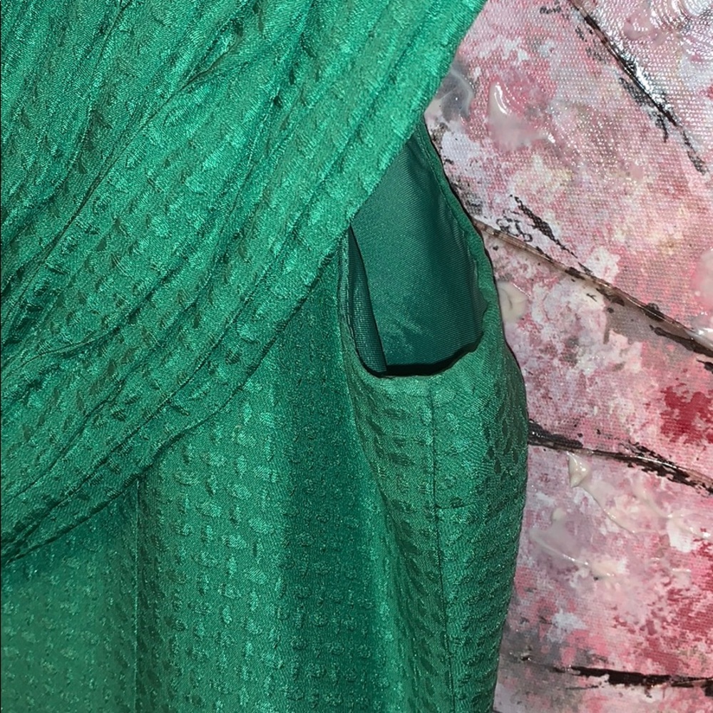 Anthropolog Frock By Tracy Reese Silk Jade Green One Shoulder Mini Dress Sz2 Euc View 5